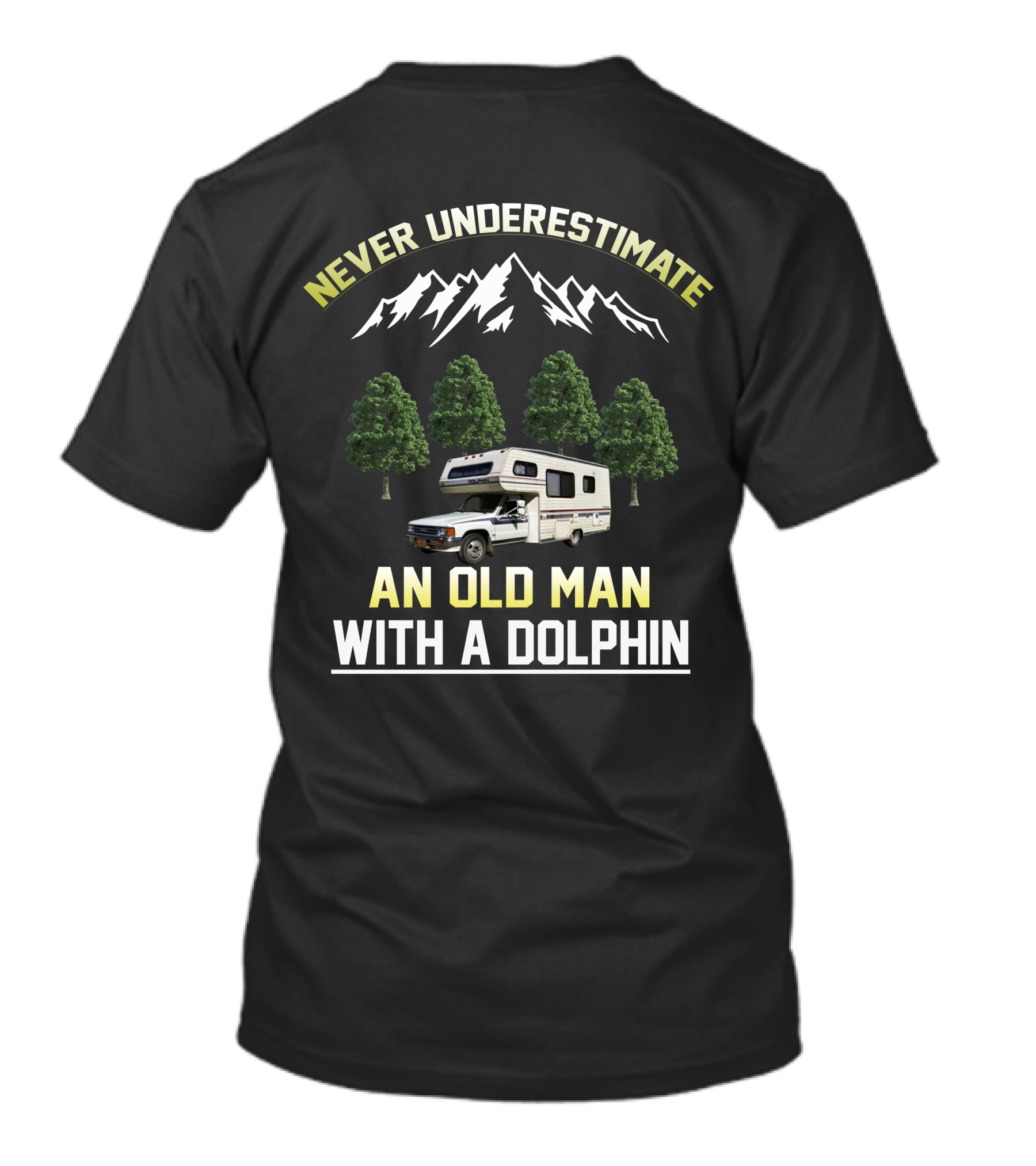 NEVER UNDERESTIMATE AN OLD MAN WITH A DOLPHIN T-Shirt