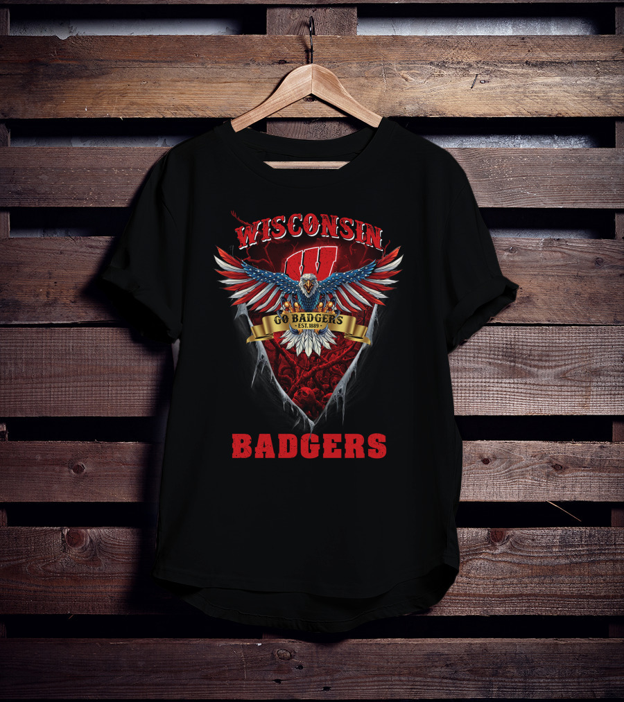 Wisconsin Badgers Go Badgers Est. 1889 Eagle T-Shirt