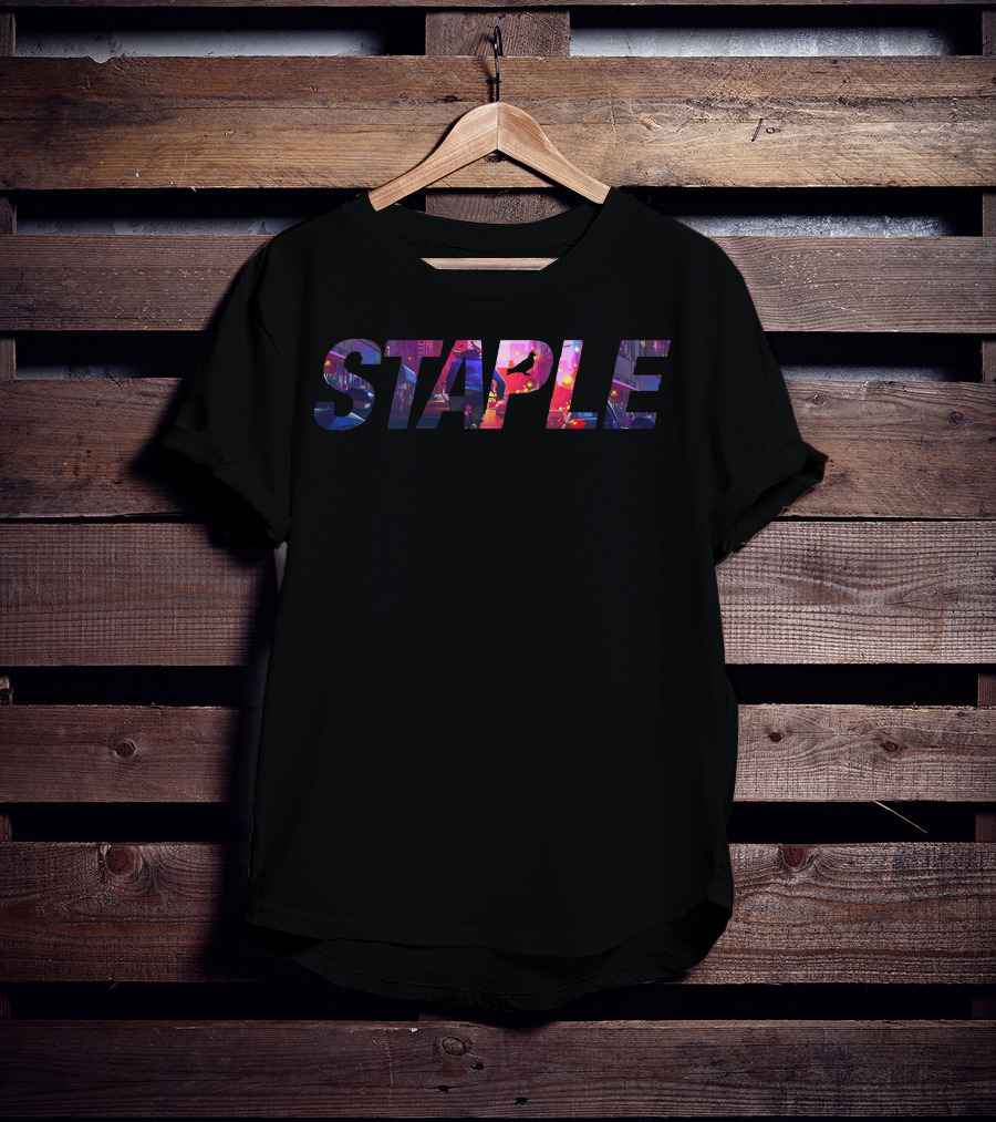 Entergalactic Staple Bike Chase Urban Night Scene T-Shirt