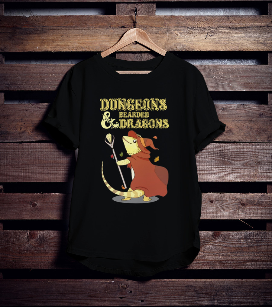 Dungeons Bearded Dragons Wizard With Staff Costume T-Shirt