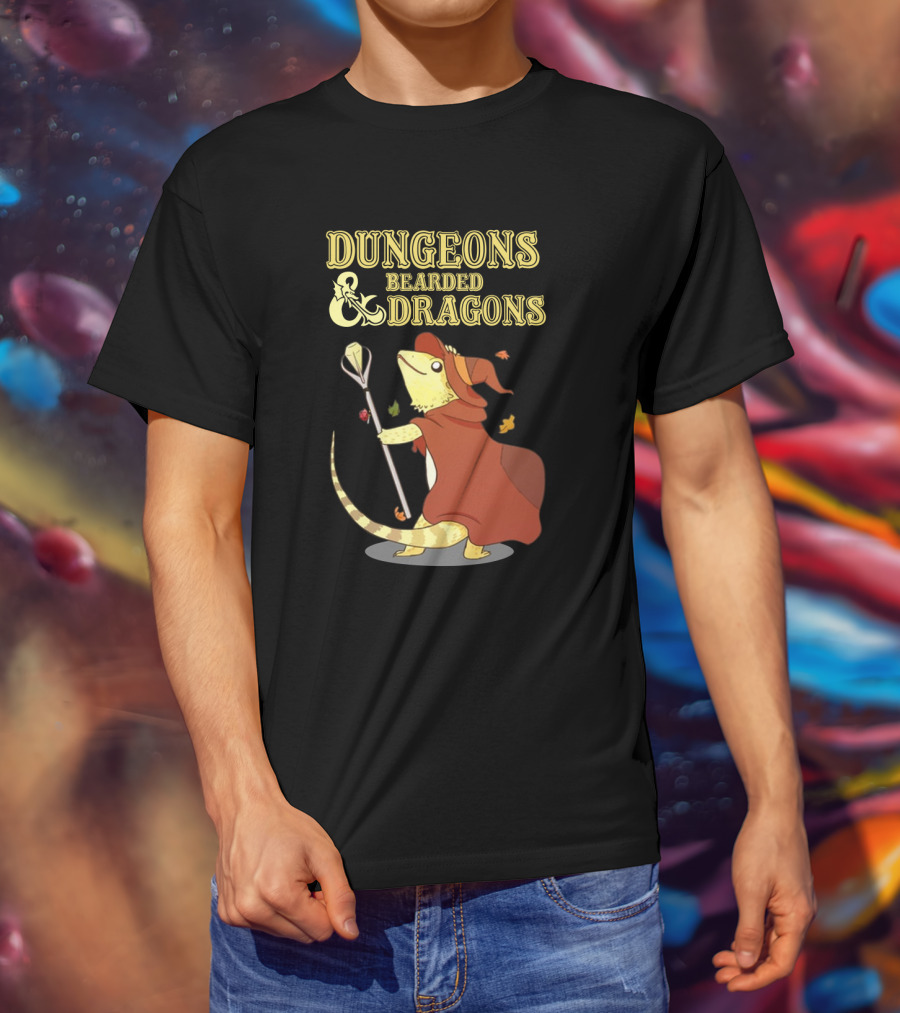 Dungeons Bearded Dragons Wizard With Staff Costume T-Shirt