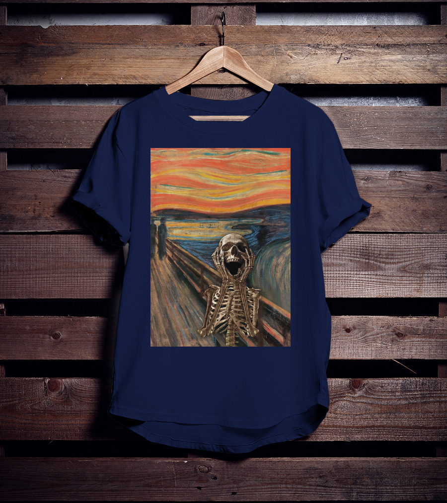 The Scream Skeleton In Edvard Munch T-Shirt
