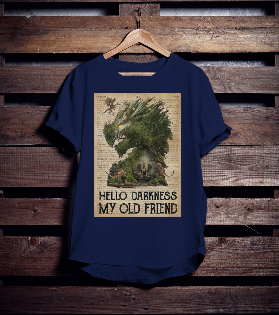 Dragon Hello Darkness My Old Friend Dictionary Page T-Shirt