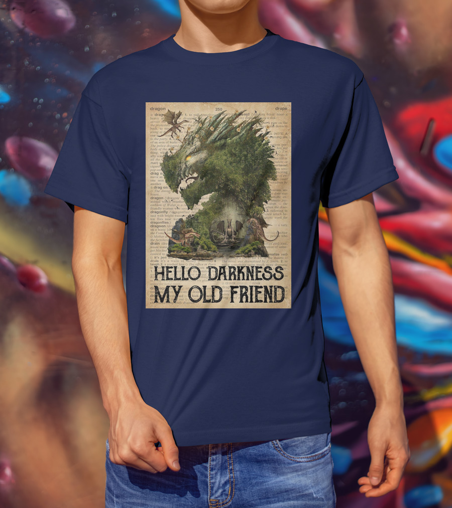 Dragon Hello Darkness My Old Friend Dictionary Page T-Shirt