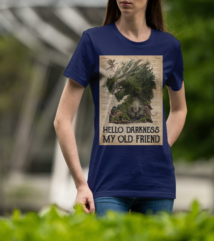 Dragon Hello Darkness My Old Friend Dictionary Page T-Shirt