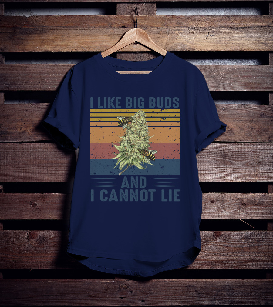 I Like Big Buds And I Cannot Lie Bees Vintage Stripes T-Shirt