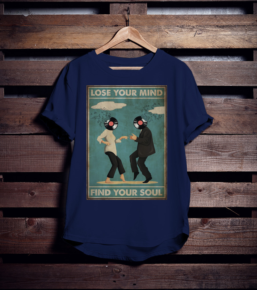 Pulp Fiction Lose Your Mind Find Your Soul Dancing Vinyl Heads T-Shirt