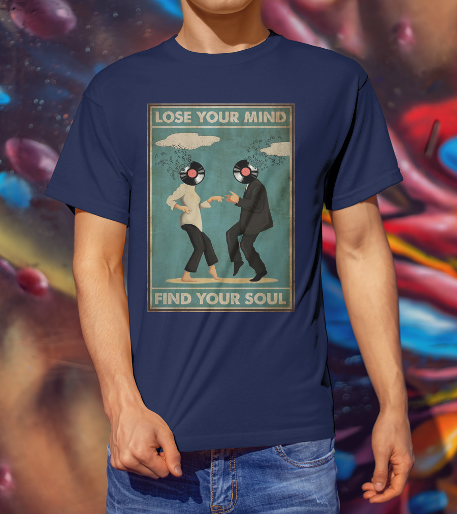 Pulp Fiction Lose Your Mind Find Your Soul Dancing Vinyl Heads T-Shirt