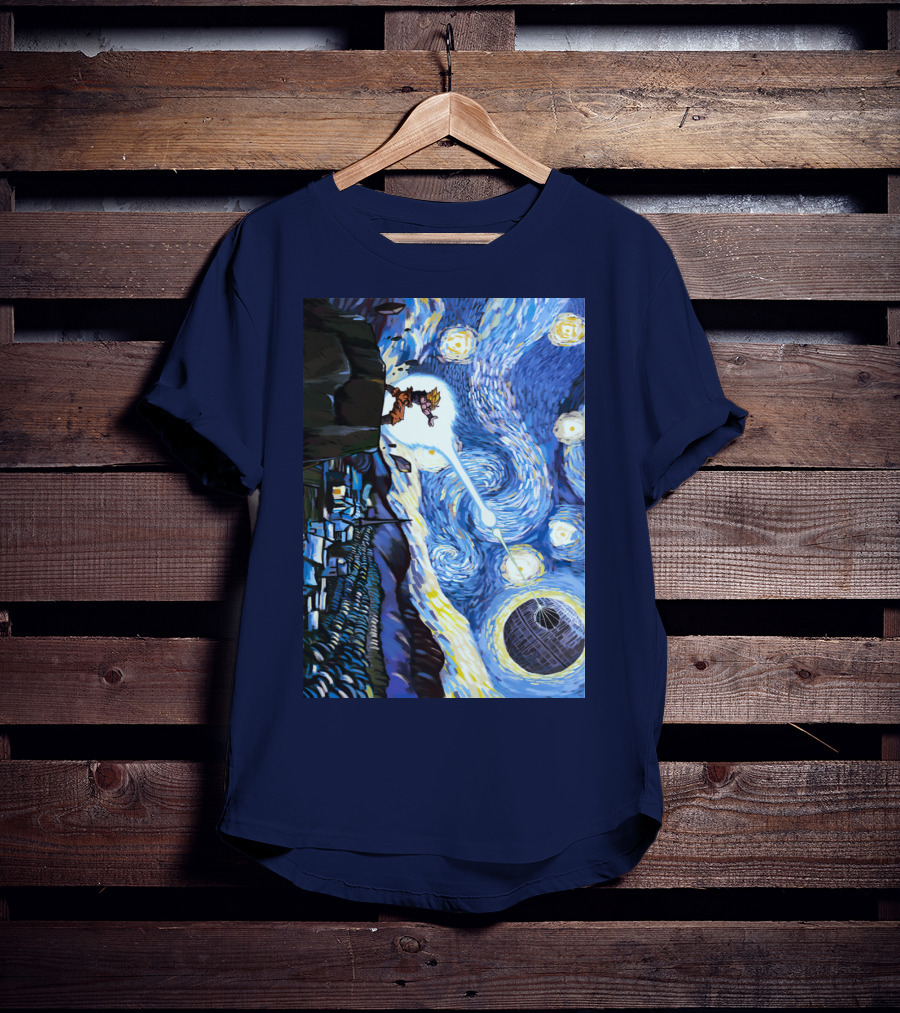 Son Goku Kamehameha Meets Death Star In Starry Night Fusion T-Shirt