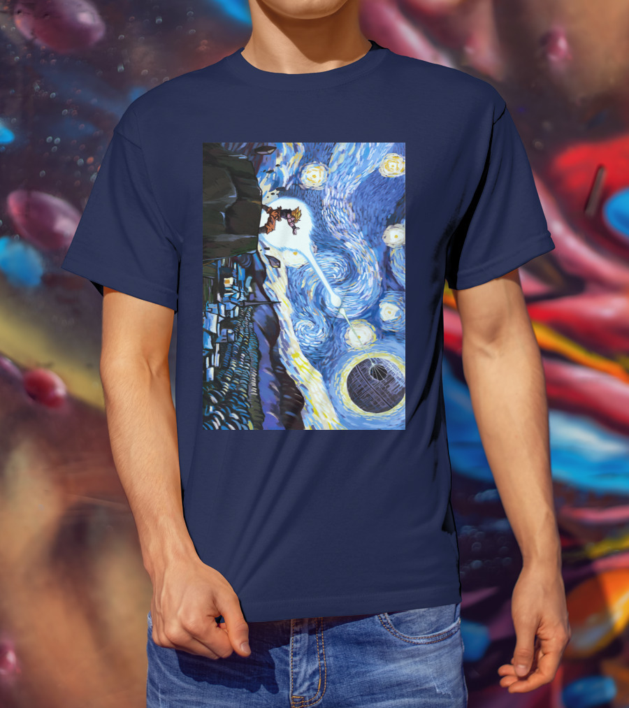 Son Goku Kamehameha Meets Death Star In Starry Night Fusion T-Shirt