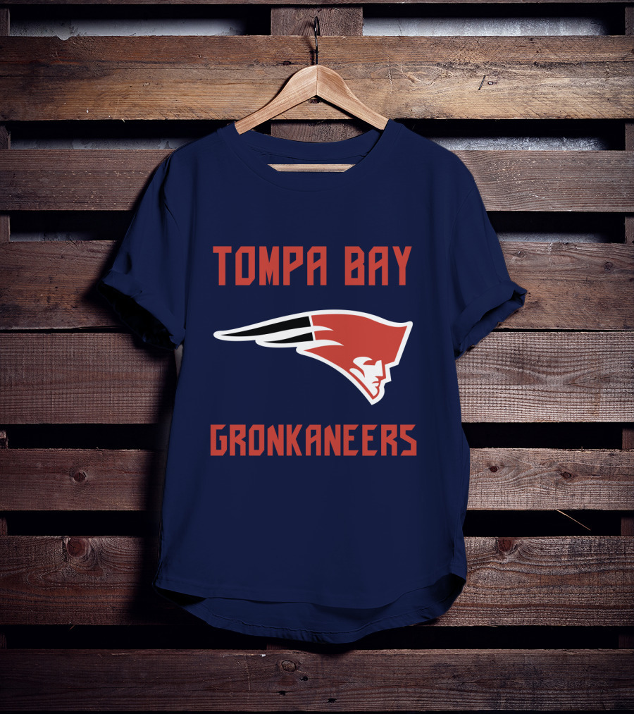 Tompa Bay Gronkaneers New England Patriots Logo Combination T-Shirt