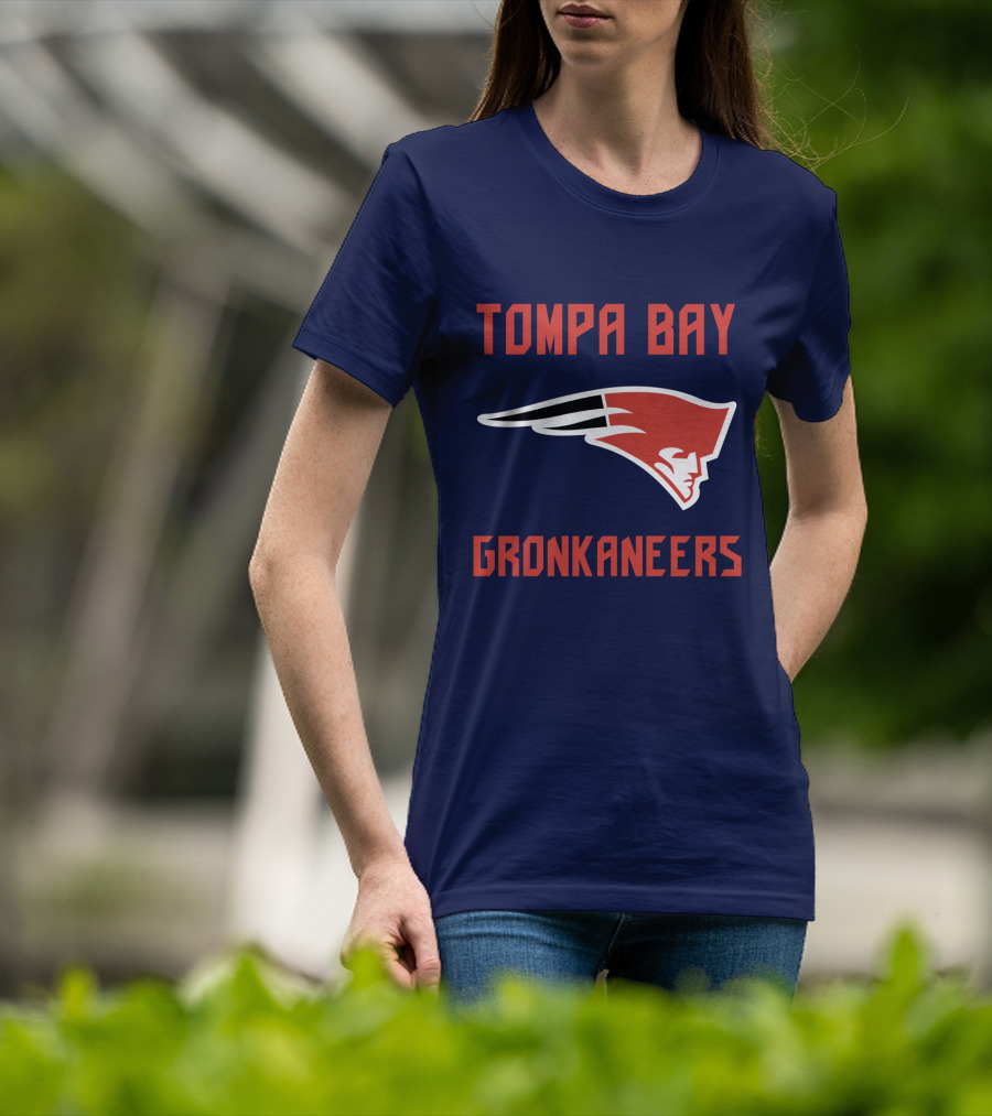 Tompa Bay Gronkaneers New England Patriots Logo Combination T-Shirt