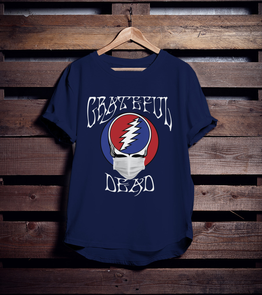 Grateful Dead Steal Your Face Mask Logo With Red And Blue Skull T-Shirt