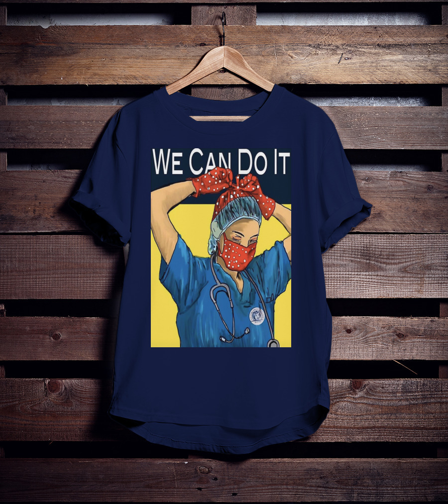 We Can Do It Nurse With Stethoscope And Red Bandana T-Shirt