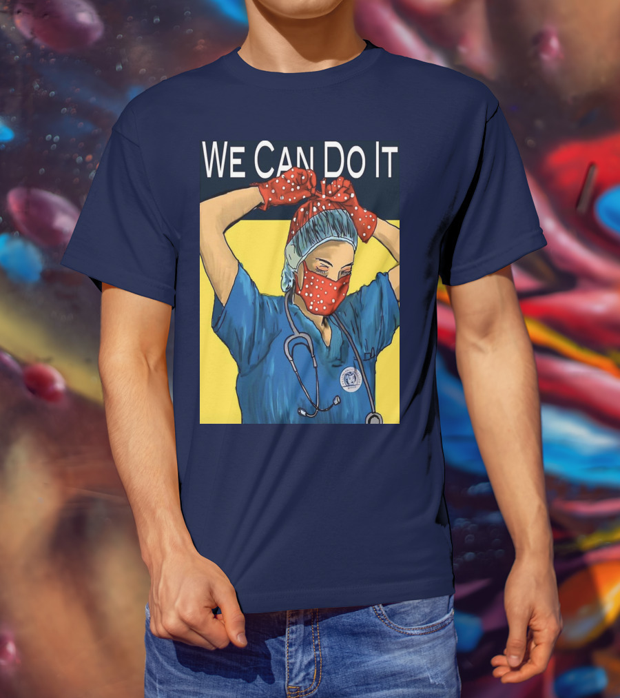 We Can Do It Nurse With Stethoscope And Red Bandana T-Shirt