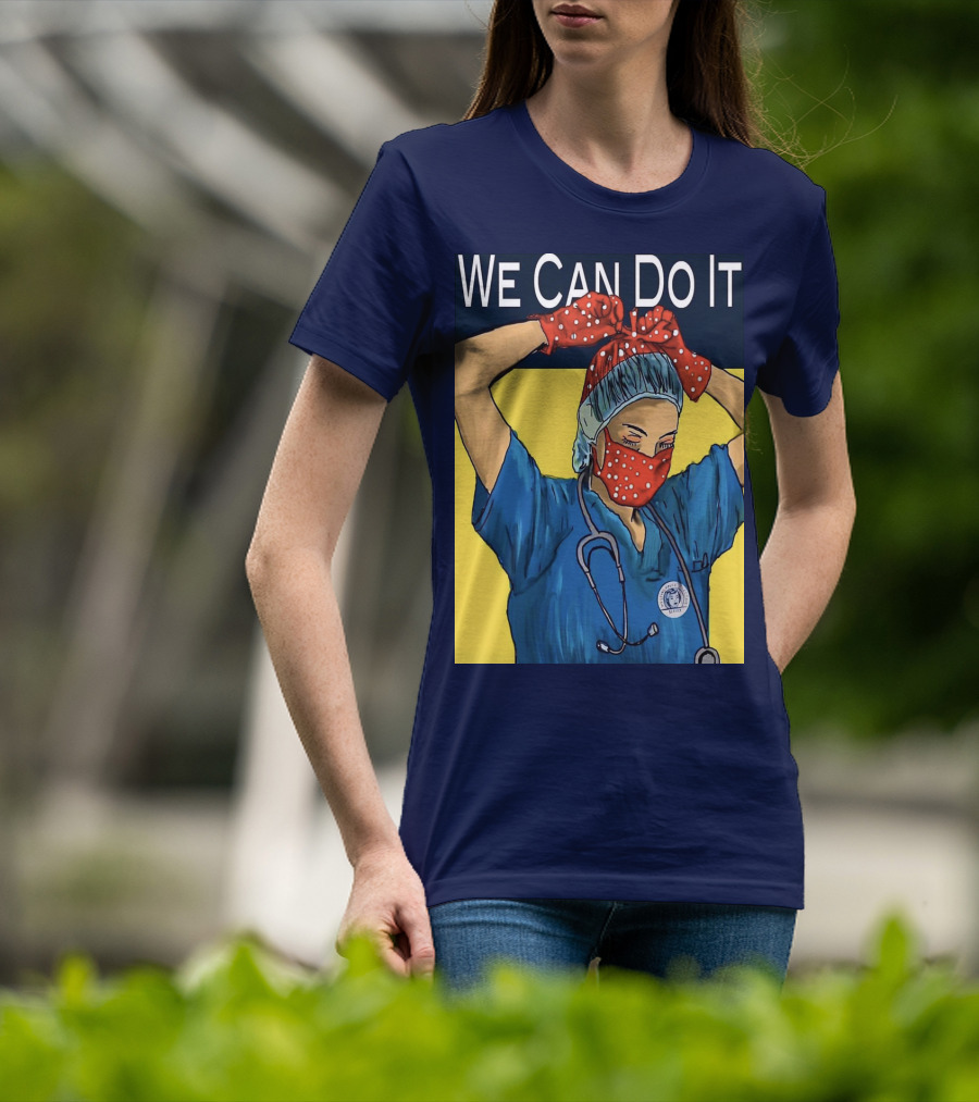 We Can Do It Nurse With Stethoscope And Red Bandana T-Shirt