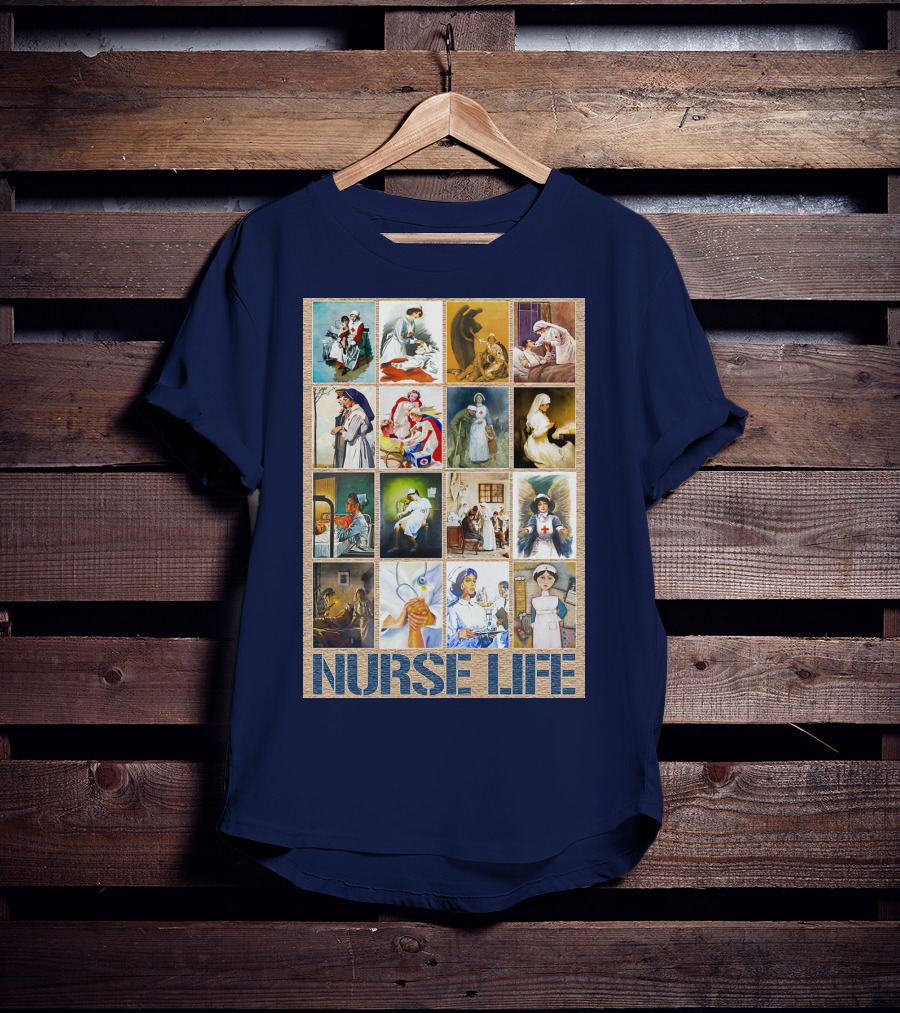 Nurse Life Vintage Nursing Images Collage T-Shirt