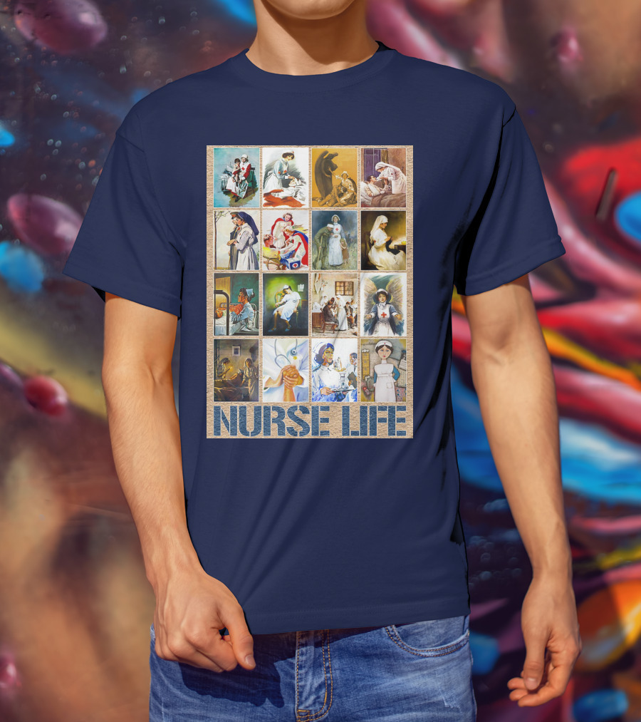 Nurse Life Vintage Nursing Images Collage T-Shirt
