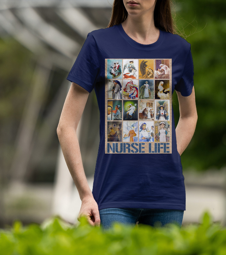 Nurse Life Vintage Nursing Images Collage T-Shirt