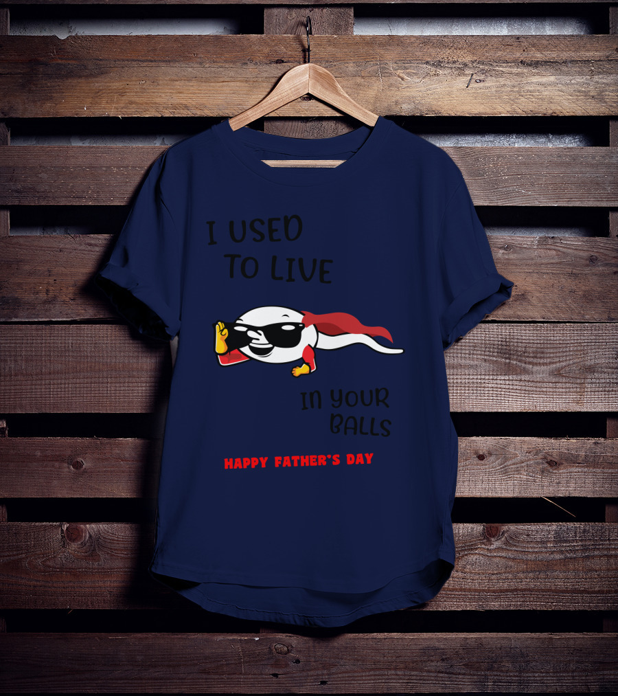 I Used To Live In Your Balls Happy Father's Day T-Shirt