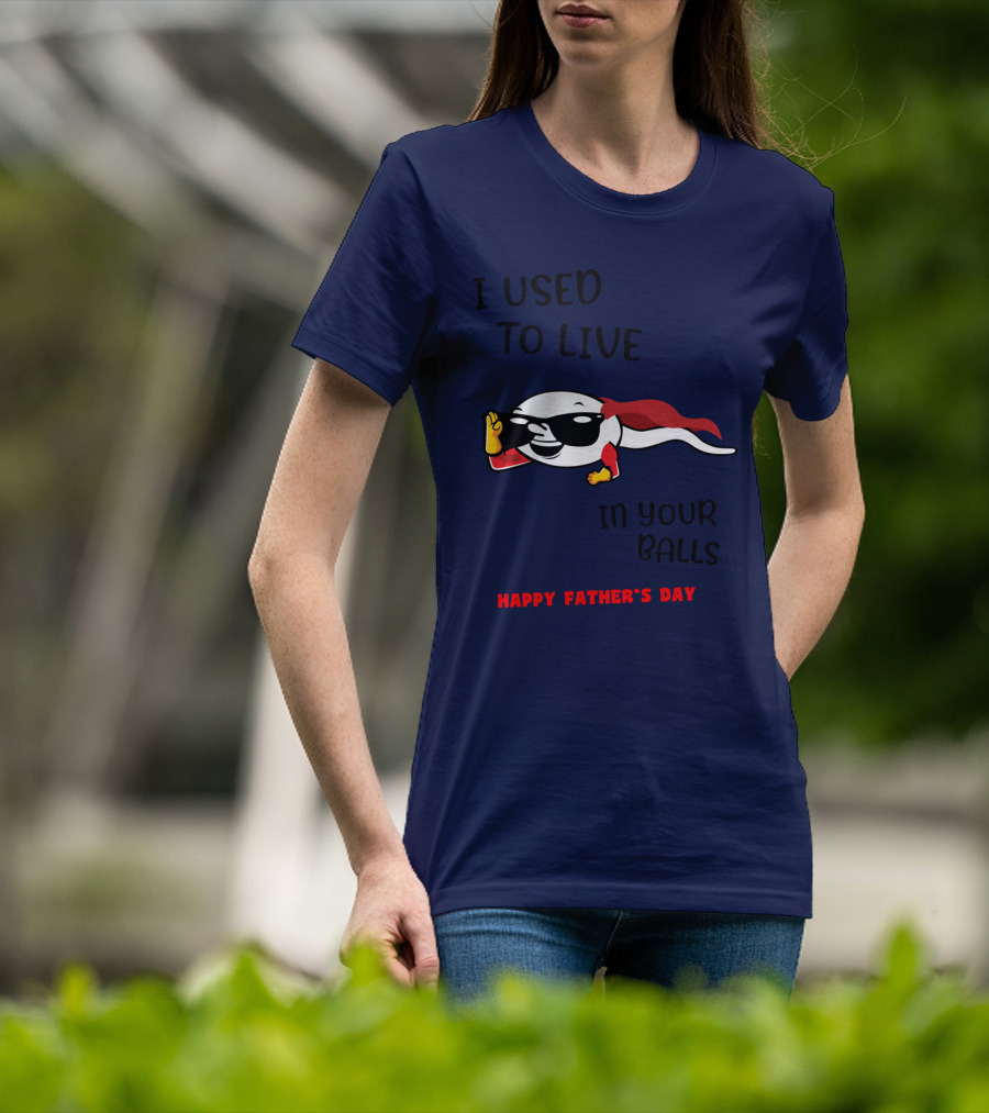 I Used To Live In Your Balls Happy Father's Day T-Shirt