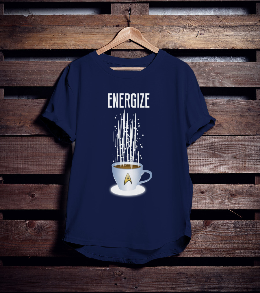 Energize Star Trek Coffee Oversized Plus Size T-Shirt