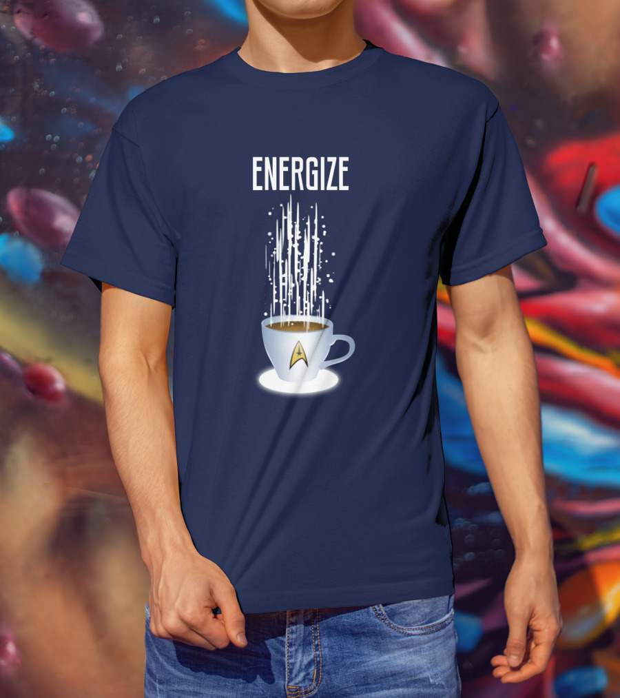 Energize Star Trek Coffee Oversized Plus Size T-Shirt