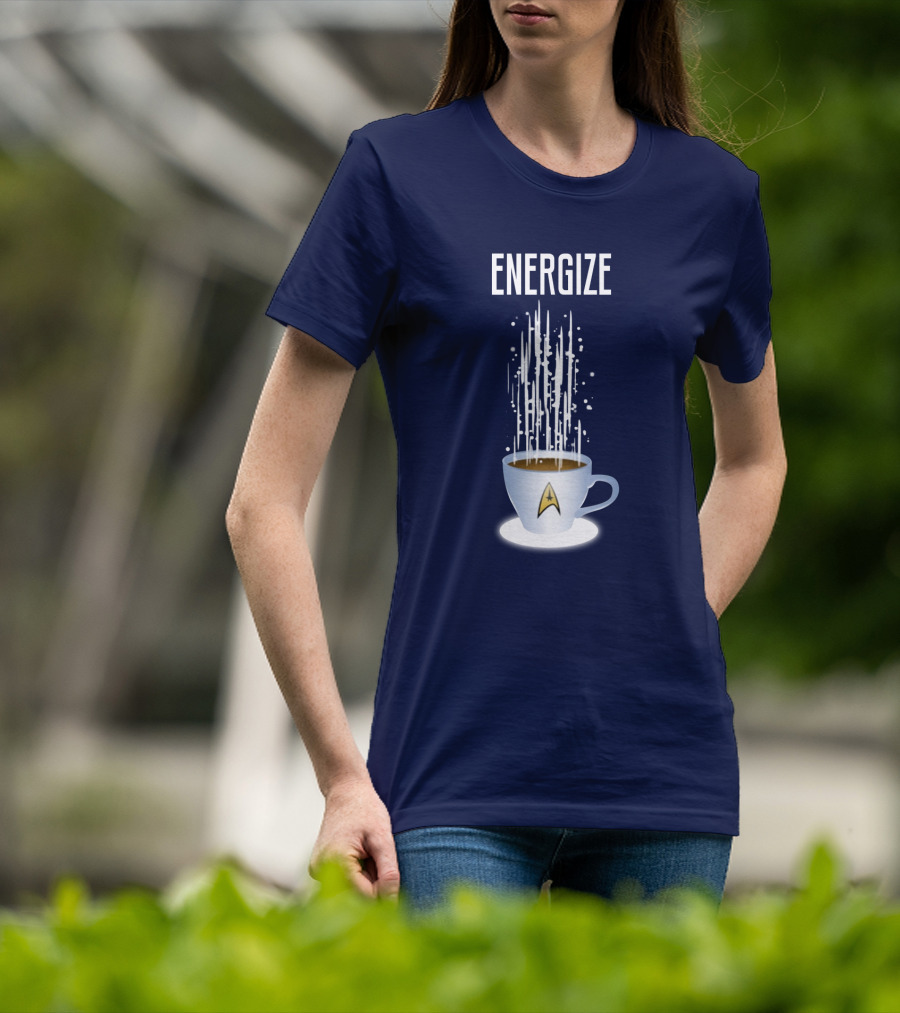 Energize Star Trek Coffee Oversized Plus Size T-Shirt
