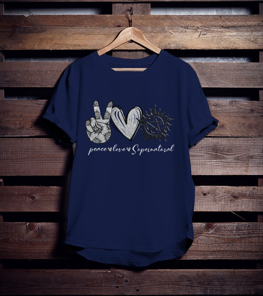 Peace Love Supernatural Oversized Plus Size Iconic Symbolic T-Shirt