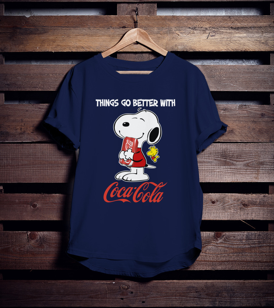 Snoopy Woodstock Things Go Better With Coca Cola T-Shirt