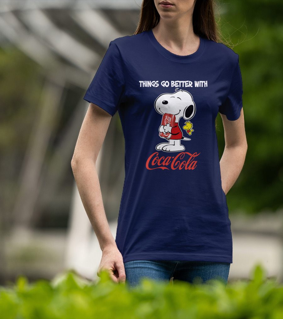 Snoopy Woodstock Things Go Better With Coca Cola T-Shirt