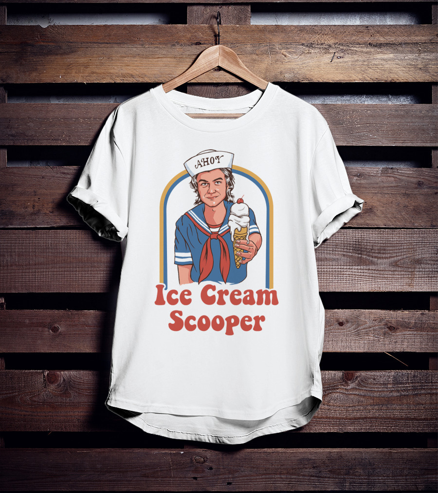 Ahoy Ice Cream Scooper Steve Harrington Sailor Outfit Cone T-Shirt