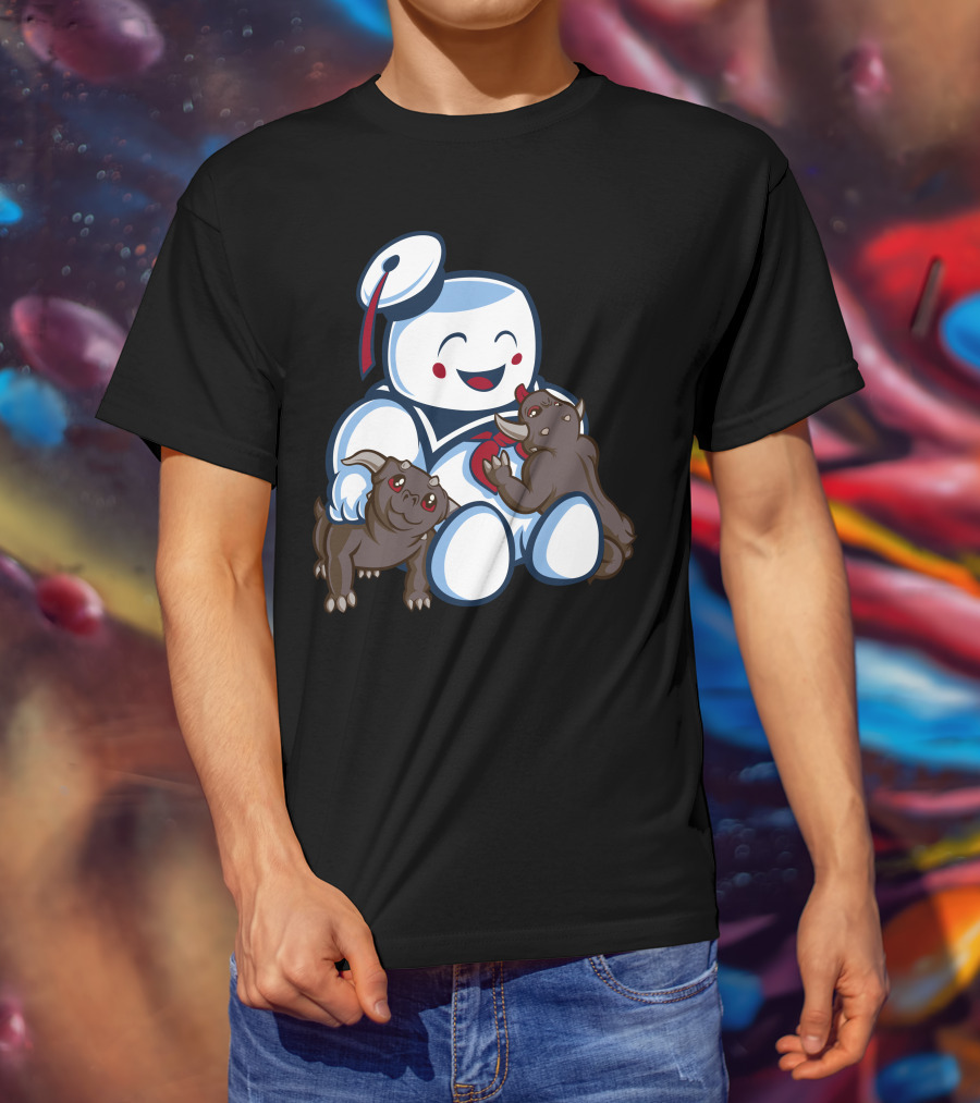 Stay Puft Marshmallow Man And Terror Dogs Ghostbusters Cuteness T-Shirt