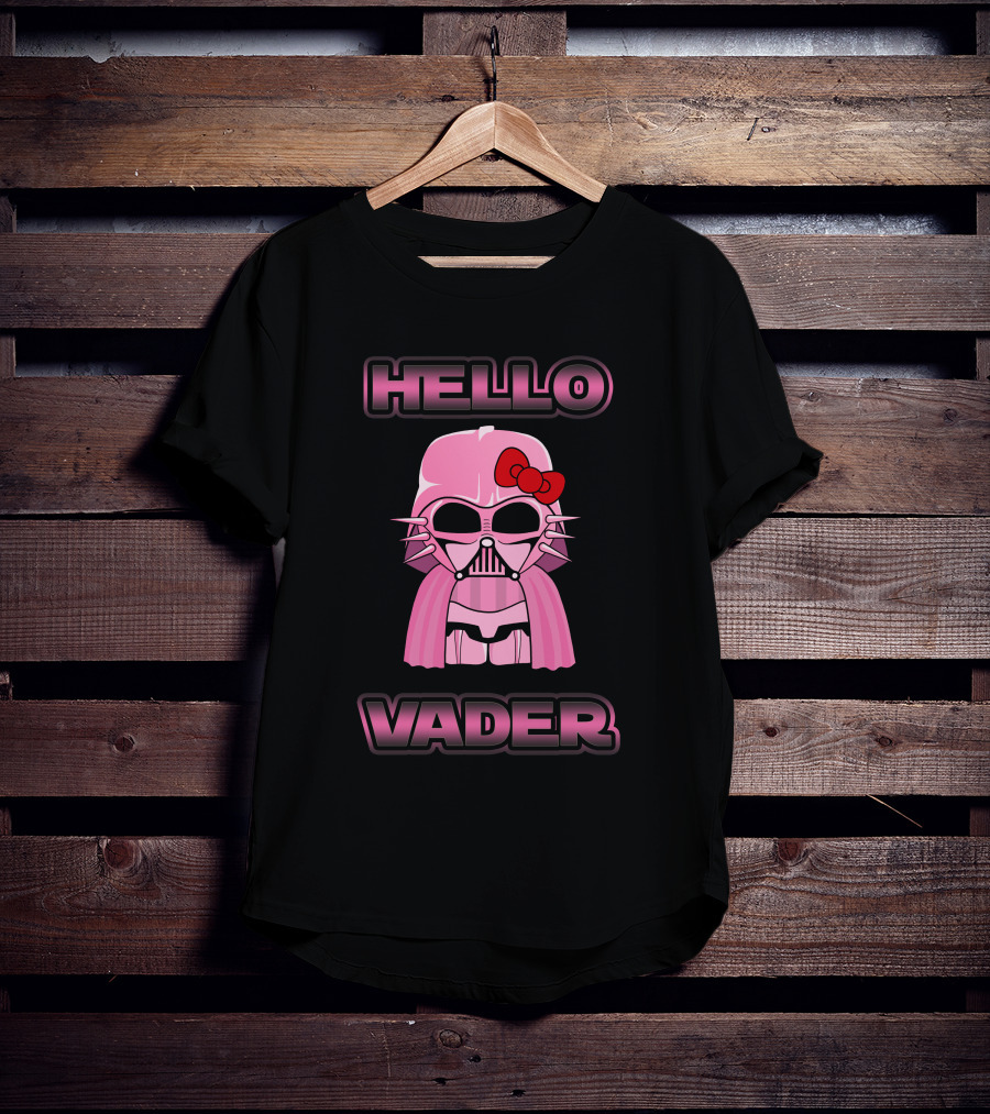 Hello Kitty Star Wars Hello Vader Pink Bow Helmet T-Shirt