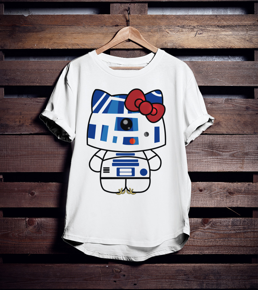 Hello Kitty Star Wars R2D2 Character Fusion With Bow T-Shirt