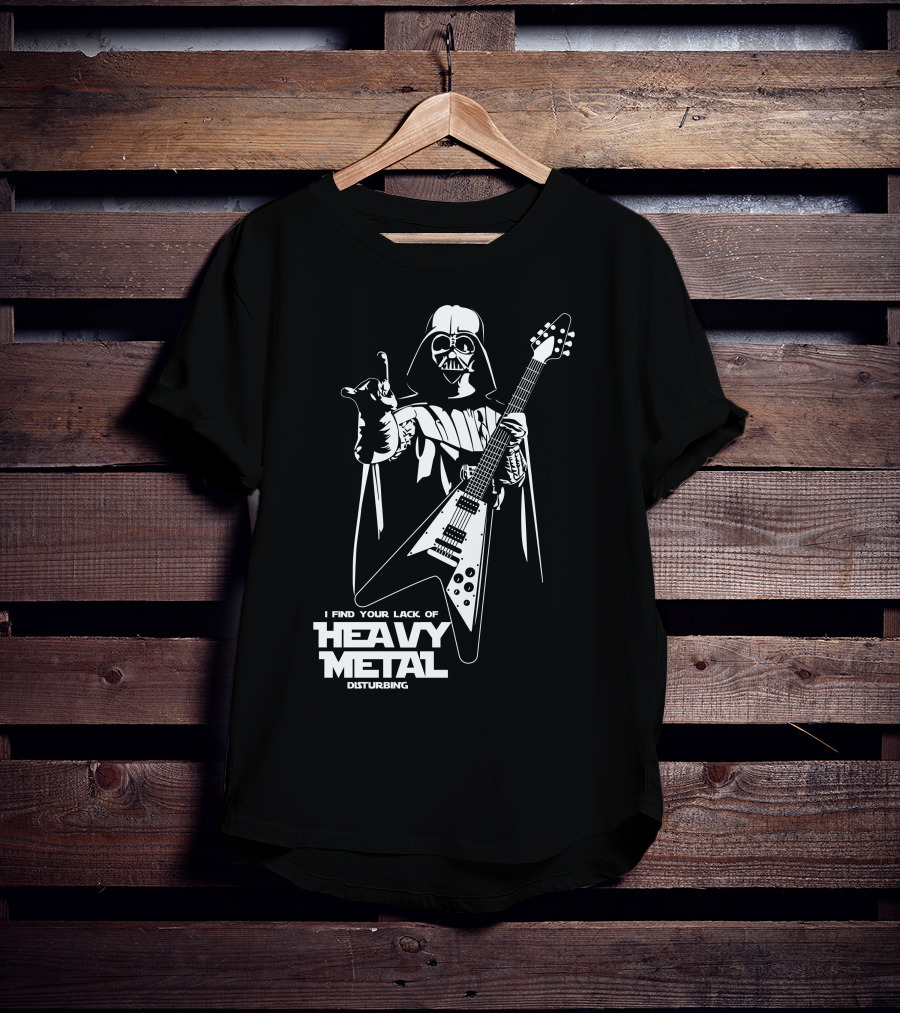 I Find Your Lack Of Heavy Metal Disturbing Star Wars Darth Vader Playing Guitar T-Shirt