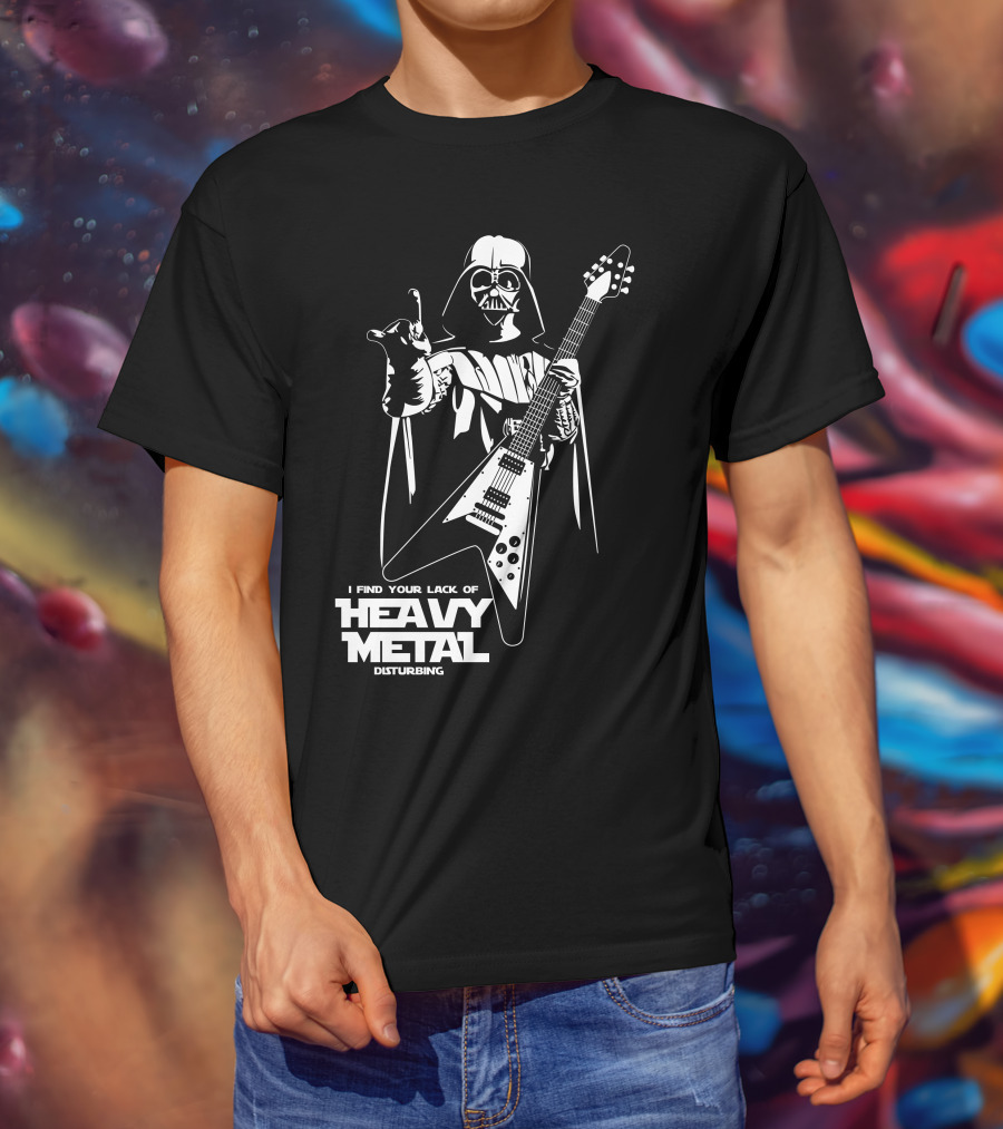 I Find Your Lack Of Heavy Metal Disturbing Star Wars Darth Vader Playing Guitar T-Shirt