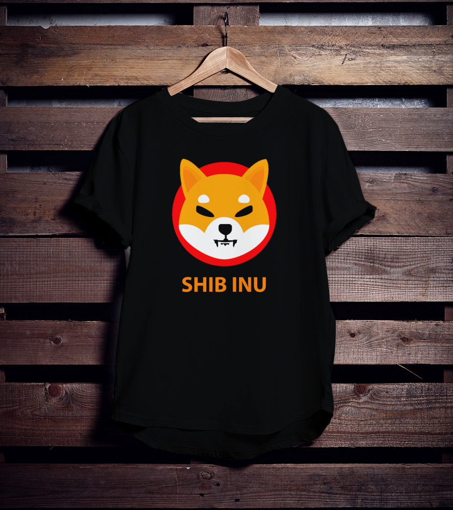 SHIB INU Coin Crypto Logo Red Circle T-Shirt