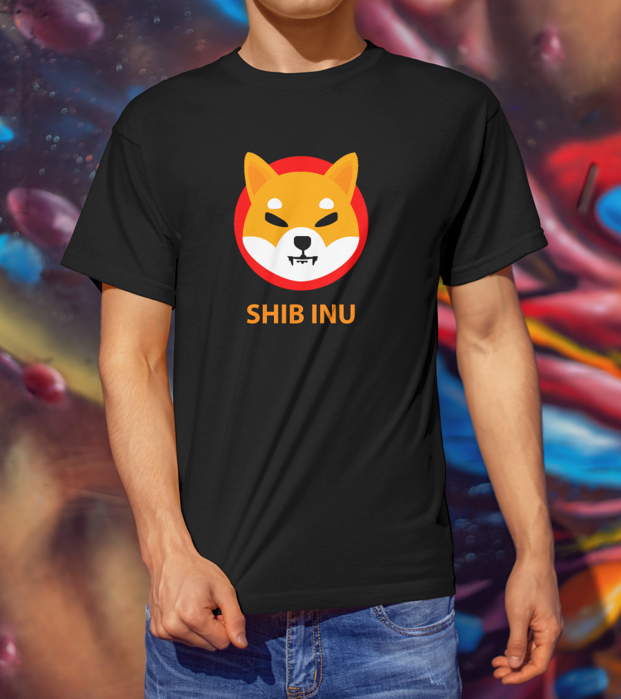 SHIB INU Coin Crypto Logo Red Circle T-Shirt