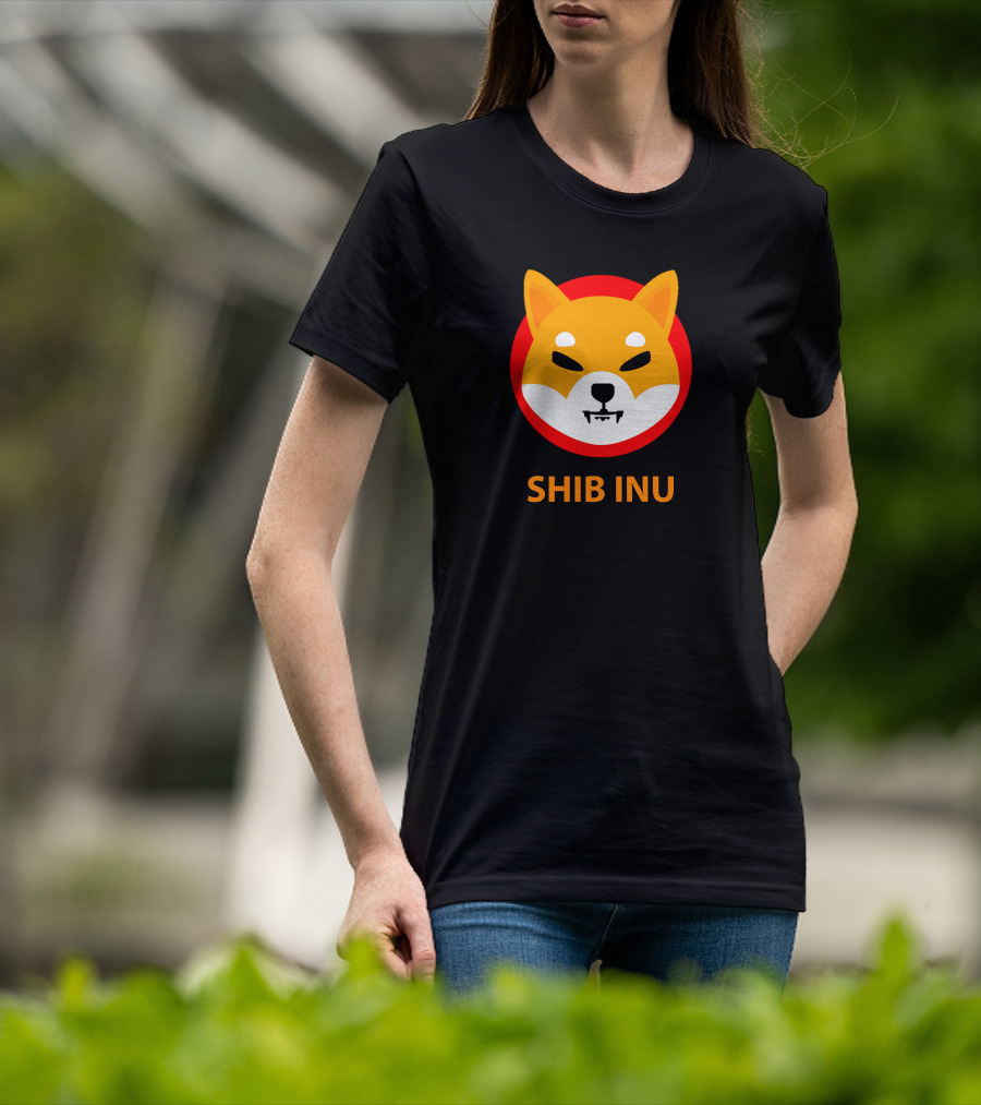SHIB INU Coin Crypto Logo Red Circle T-Shirt