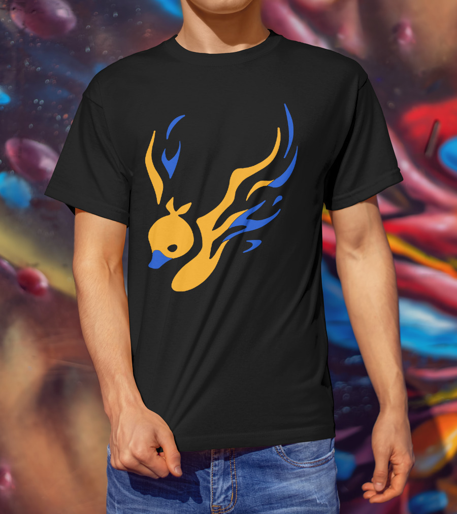 Uhiuhihn Phoenix Inspired Iconic Blue And Orange T-Shirt