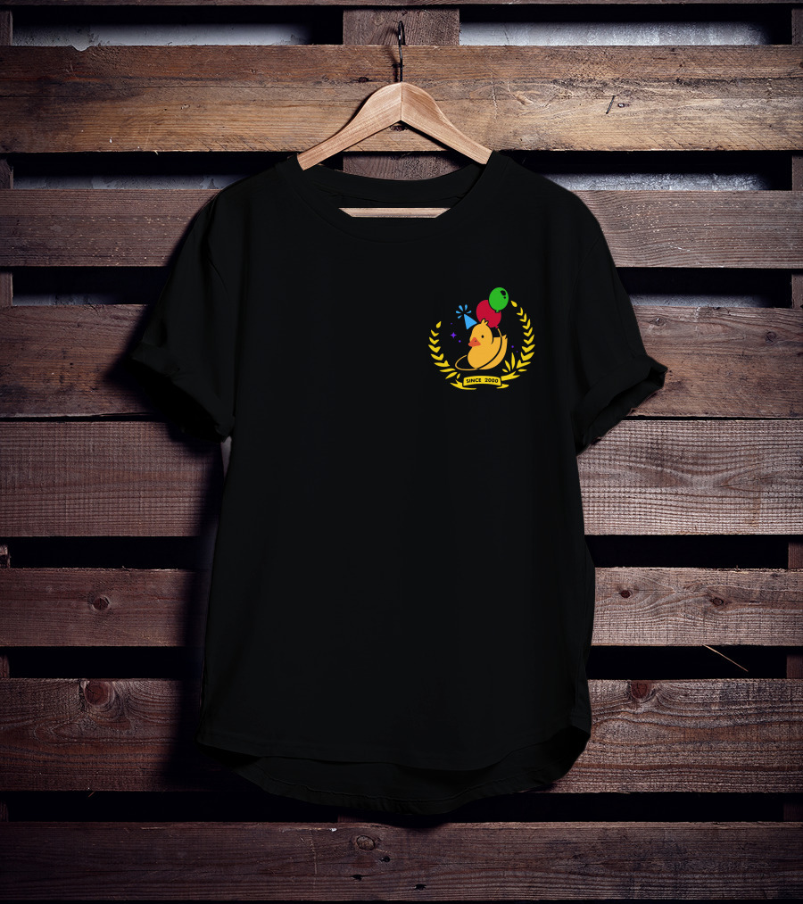 Planet Duck Birthday Quackity Since 2000 Celebration With Balloons And Party Hat T-Shirt