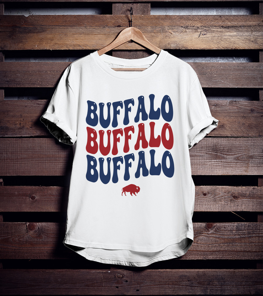 Buffalo Buffalo Buffalo Groovy Retro Style With Bison T-Shirt