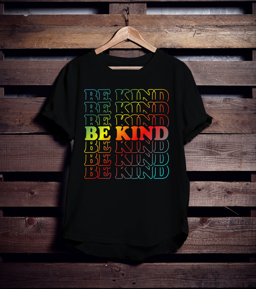 Be Kind Colorful Gradient Text Mick Foley T-Shirt