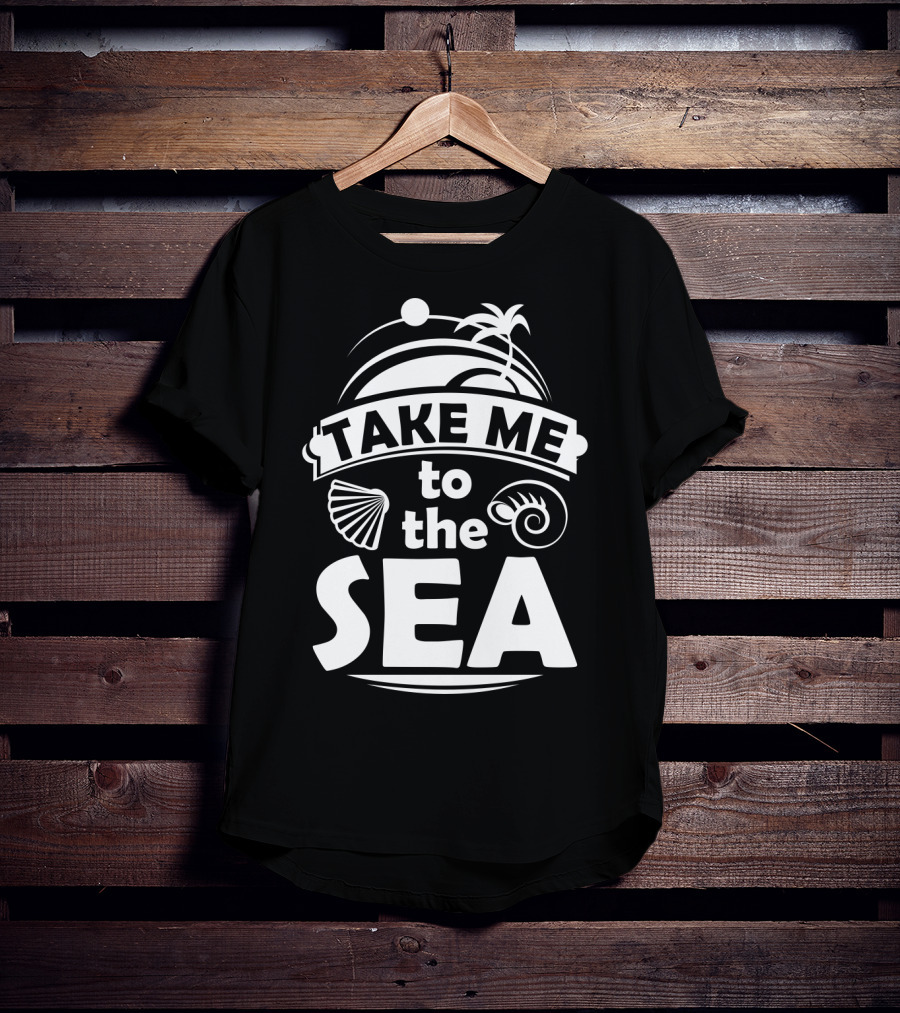 Take Me To The Sea Palm Trees And Seashells T-Shirt