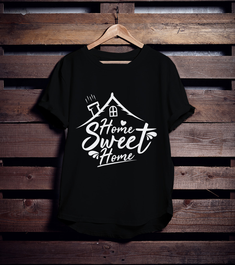 Home Sweet Home Cozy Cottage Roof Graphic With Heart Accent T-Shirt