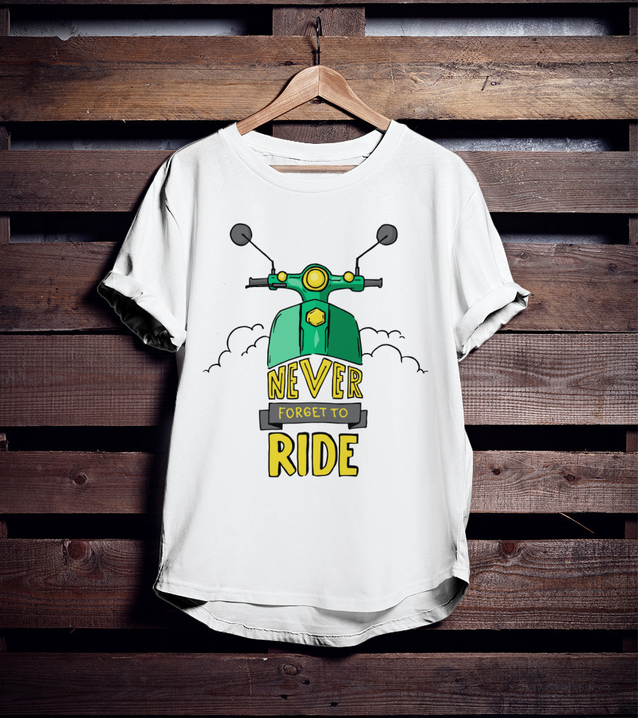 Never Forget To Ride Scooter Adventure Fun T-Shirt