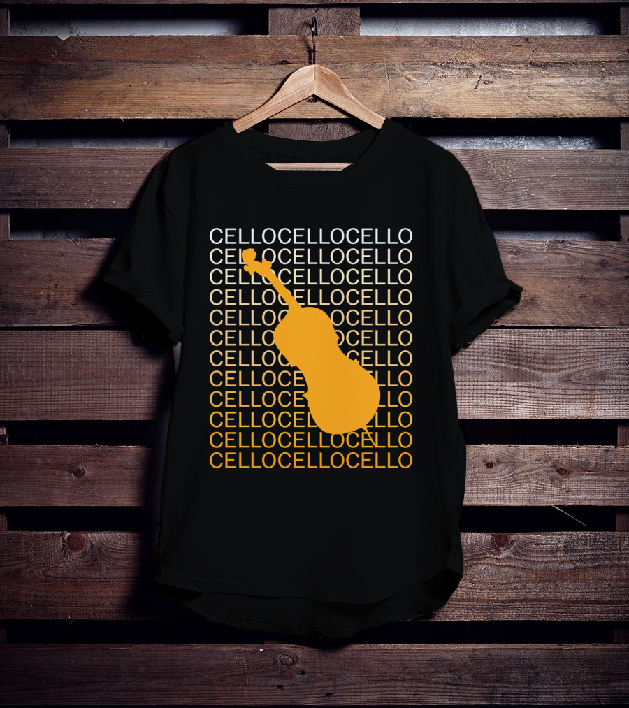 Cello Repeated Bold Pattern With Orange T-Shirt