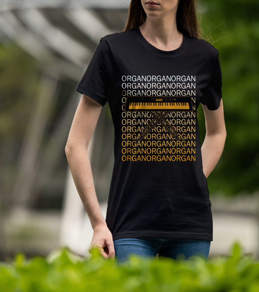ORGAN ORGAN ORGAN Repeated Keyboard With Stand T-Shirt