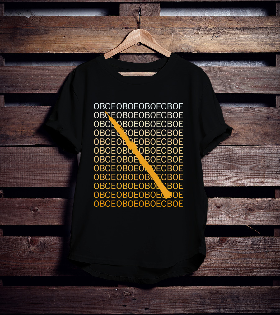 Oboe Diagonal Pattern With Humor Oboe Repetition T-Shirt